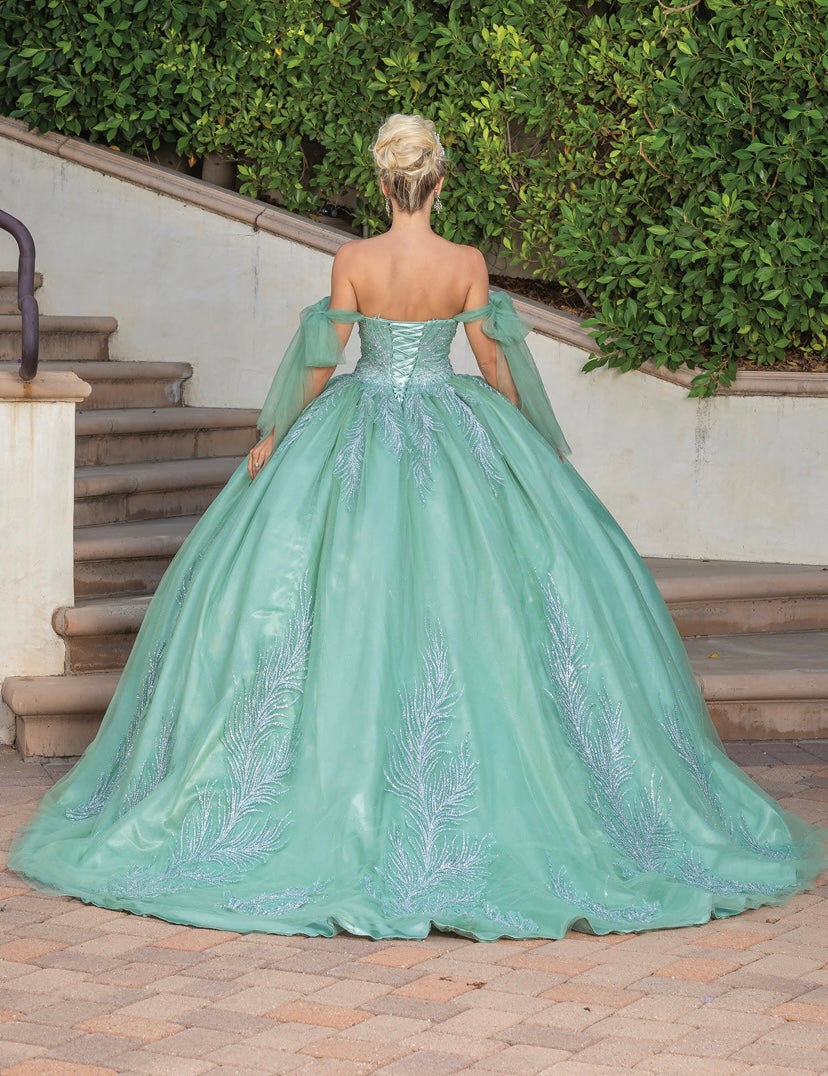 Quinceañera Sage con Brillos