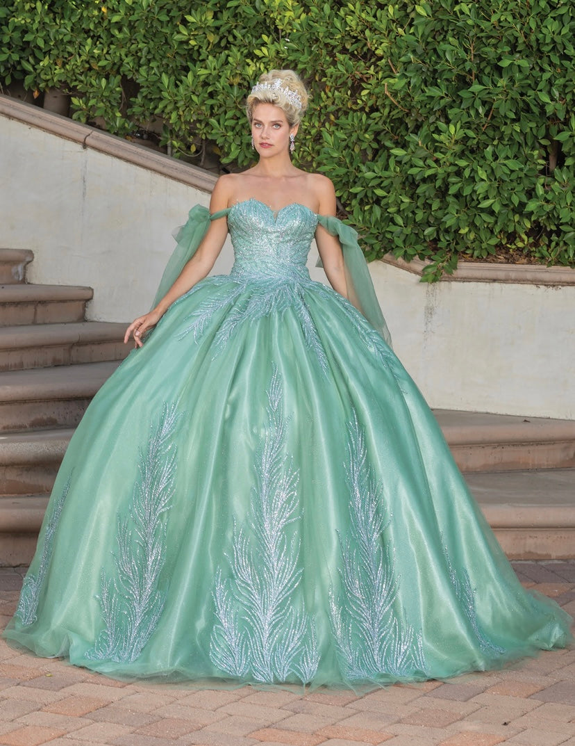 Quinceañera Sage con Brillos