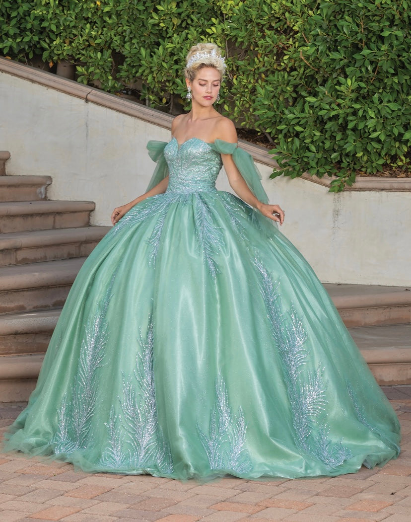 Quinceañera Sage con Brillos