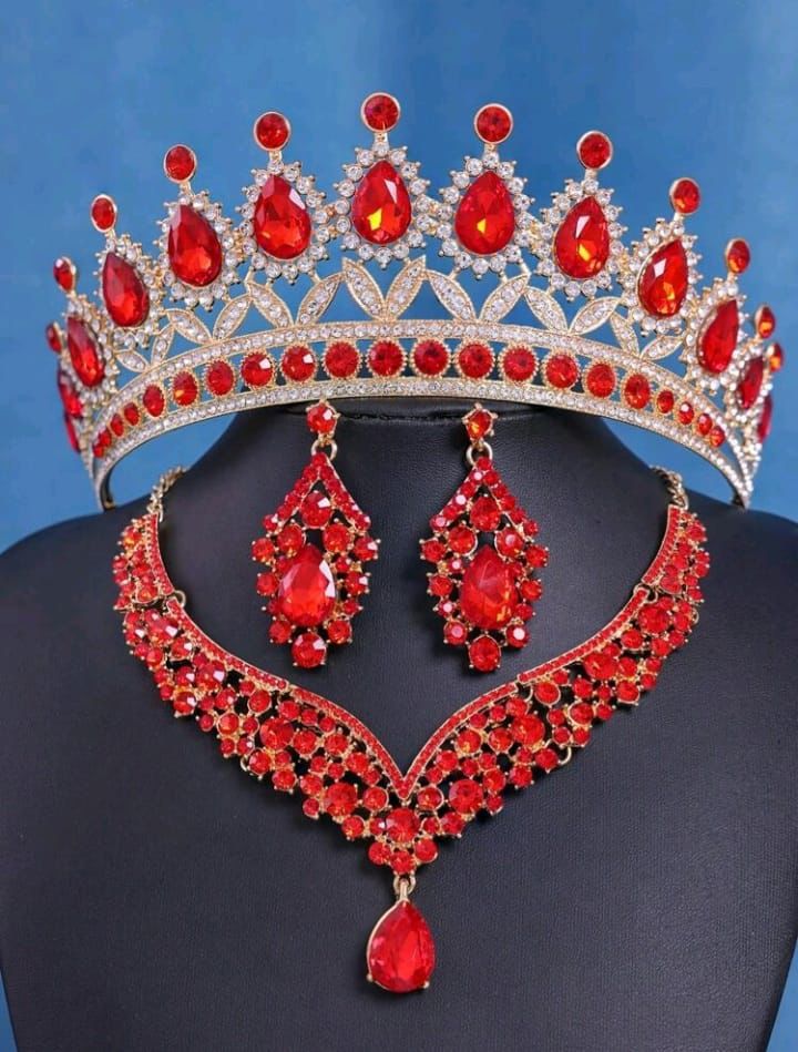 Set de Corona Rojo Vibrante