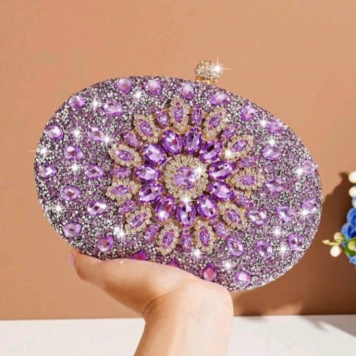 Cartera de Piedreria Lila - Mia & Andy Boutique