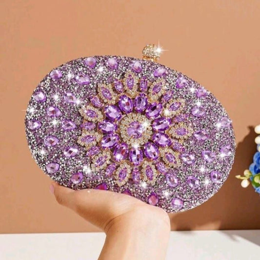 Cartera de Piedreria Lila - Mia & Andy Boutique