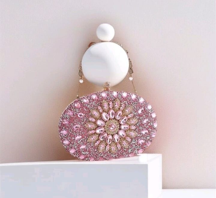 Cartera de Piedreria Rosa - Mia & Andy Boutique